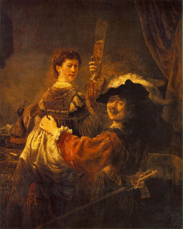 REMBRANDT Harmenszoon van Rijn Rembrandt and Saskia in the Scene of the Prodigal Son in the Tavern dh oil painting picture